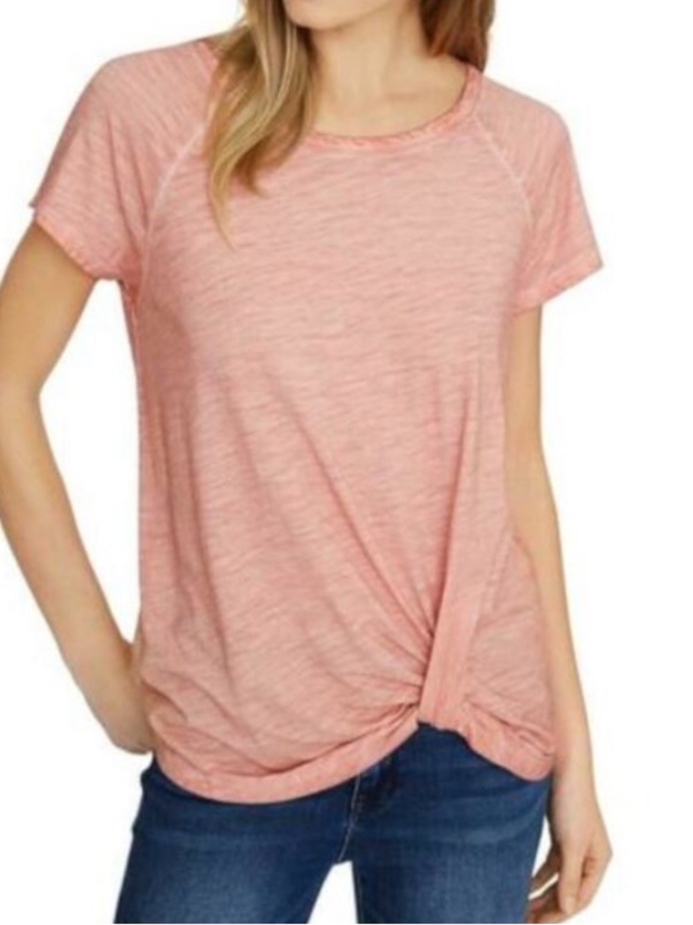 Sanctuary cotton blend pink Heather cap sleeves crew neck T-shirt Women’s small